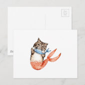 Purmaid Cat Mermaid Briefkaart (Voorkant / Achterkant)