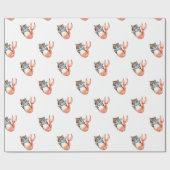 Purmaid Cat Mermaid Cadeaupapier (Vlak)