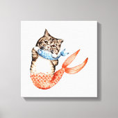 Purmaid Cat Mermaid Canvas Afdruk (Voorkant)