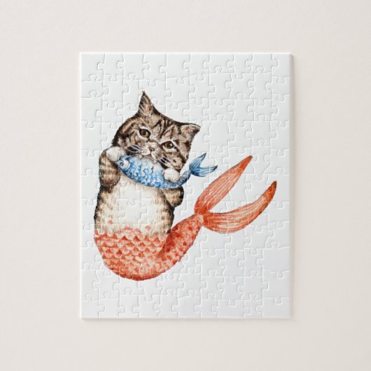 Purmaid Cat Mermaid Legpuzzel (Verticaal)