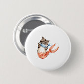 Purmaid Cat Mermaid Ronde Button 5,7 Cm (Voorkant /achterkant)