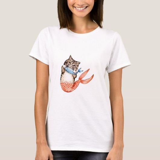 Purmaid Cat Mermaid T-shirt (Voorkant)