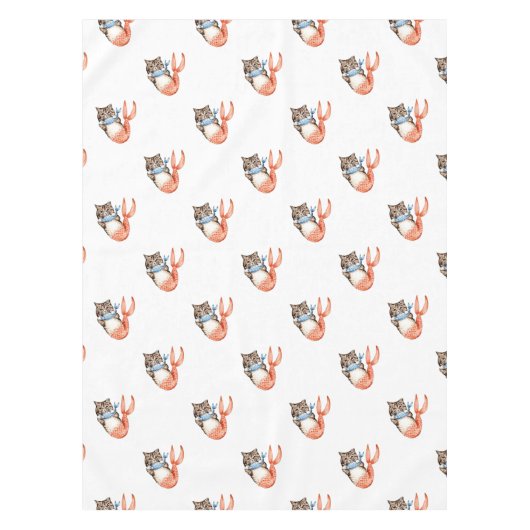 Purmaid Cat Mermaid Tafelkleed (Voorkant)