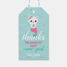 Purmaid Mermaid Kat Verjaardagsgunst Cadeaulabel