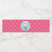 Purmaids Roze Zeemeermin Kat Verjaardag Waterfles Etiket (Enkel label)