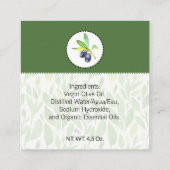 Puroliezeet Huisgemaakte Bad & Lichaam Etiket | La Vierkante Visitekaartje (Achterkant)