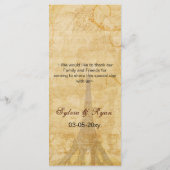 purp  eiffeltoren Paris trouwmenukaarten Menu (Achterkant)