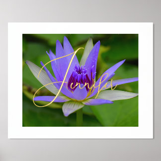 Purp Water Lily Gepersonaliseerde Folie Naam Folie Afdrukken