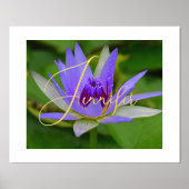 Purp Water Lily Gepersonaliseerde Folie Naam Folie Folie Afdrukken (Voorkant)