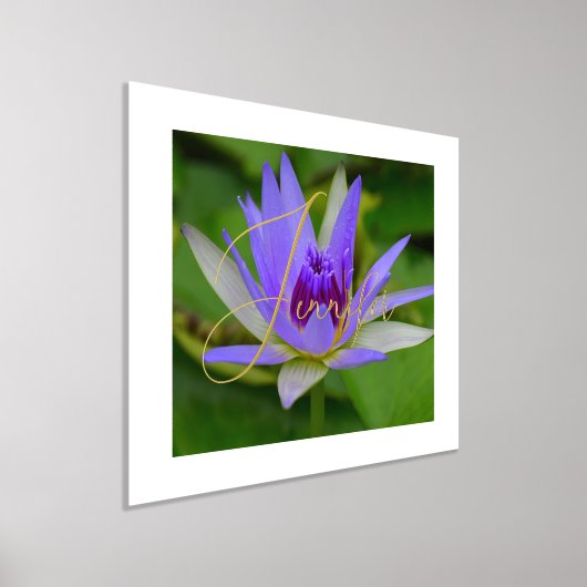 Purp Water Lily Gepersonaliseerde Folie Naam Folie Folie Afdrukken (Laagn)