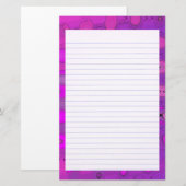 Purpe Tones Lined Stationery Briefpapier (Voorkant / Achterkant)