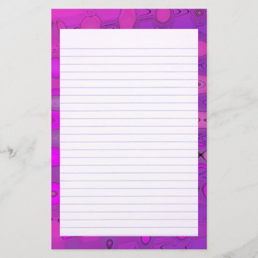 Purpe Tones Lined Stationery Briefpapier (Voorkant)