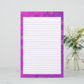 Purpe Tones Lined Stationery Briefpapier (Staand voorkant)