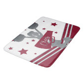 Purper Witte Zilveren Sterren Cheer Cheerleading Badmat (Gekanteld)