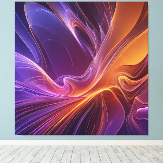 Purperoranje straler canvas afdruk (Insitu (Houten vloer))