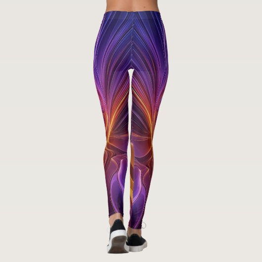Purperoranje straler leggings (Achterkant)