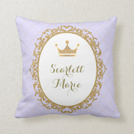 Purpl Gold Royal Princess Crown Nursery Decoration Kussen