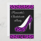 Purpl Leopard Animal Print Hiel Bachelorette Kaart (Achterkant)