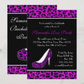 Purpl Leopard Animal Print Hiel Bachelorette Kaart (Voorkant / Achterkant)
