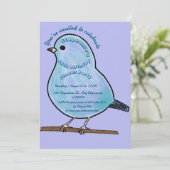 Purple 45th Birthday Cute Bird Dinner Party  Kaart (Staand voorkant)