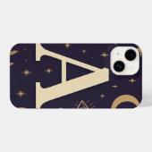 "Purple A Letter Phone Case – Cute Starry Design, iPhone Hoesje (Achterkant horizontaal)