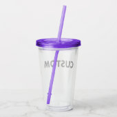 PURPLE Aangepaste Acryl Drinkbeker Blank met dekse (Achterkant)