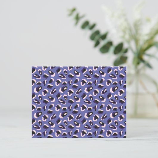 Purple Abstract Animal Print Briefkaart (Staand voorkant)