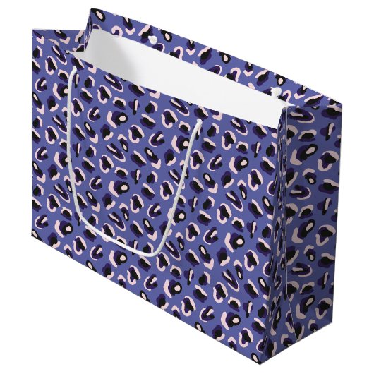 Purple Abstract Animal Print Groot Cadeauzakje (Voorkant Gekanteld)
