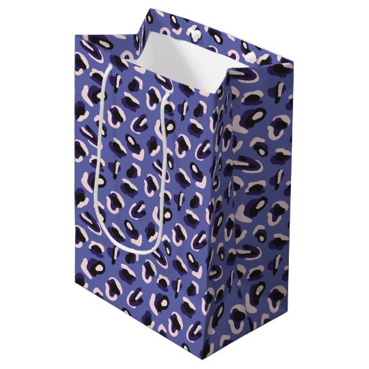 Purple Abstract Animal Print Medium Cadeauzakje (Voorkant Gekanteld)