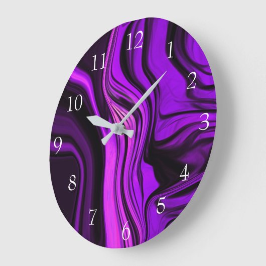 Purple Abstract Design Grote Klok (Hoek)