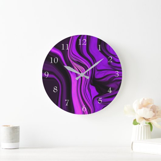 Purple Abstract Design Grote Klok (Huis)