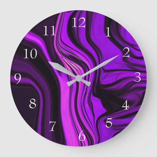 Purple Abstract Design Grote Klok (Voorkant)