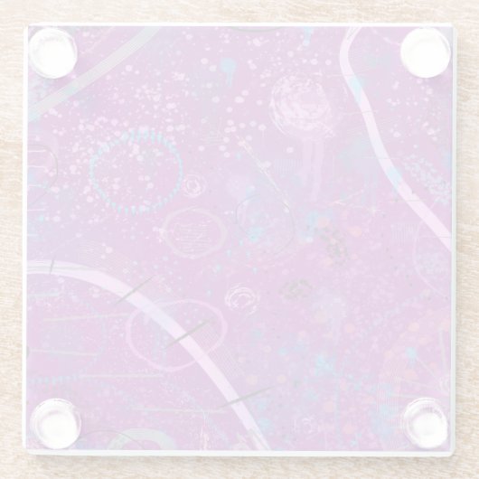 Purple Abstract Dreamscape Glazen Onderzetter (Achterkant)