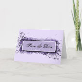 Purple Abstract Floral Save the Date Aankondiging (Voorkant)