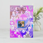 Purple Abstract Geometric Pearl Modern Boho Chic Bedankkaart (Staand voorkant)