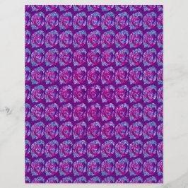 Purple Abstract Roses Bulk Scrapbook Paper Pages Flyer