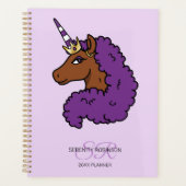 Purple Afro Unicorn Planner (Voorkant)