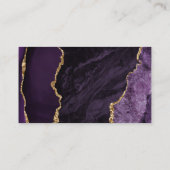 Purple Agate Geode Gold Glitter Real Estate Visitekaartje (Achterkant)