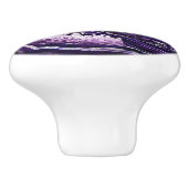 Purple Amethyst Geode and Silver Digital Art Keramische Knop (Zijkant)