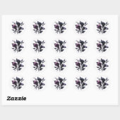 Purple and Black Calla Lilies Gothic Ronde Sticker (Vel)