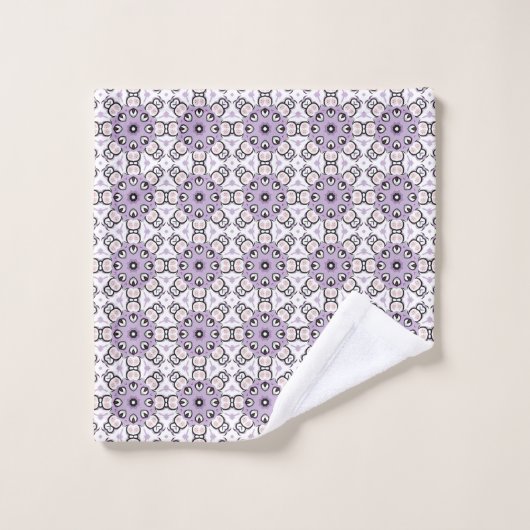 Purple and black geometric pattern Towel Bad Handdoek (Wasdoekje)