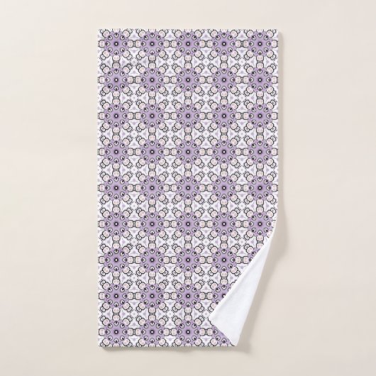 Purple and black geometric pattern Towel Bad Handdoek (Handdoek)
