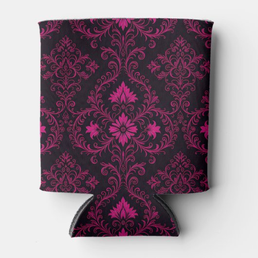 Purple and black gothic damask pattern blikjeskoeler (Voorkant)
