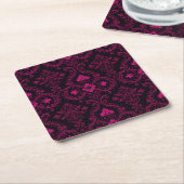 Purple and black gothic damask pattern kartonnen onderzetters (Schuin)