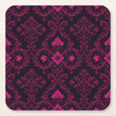 Purple and black gothic damask pattern kartonnen onderzetters (Voorkant)