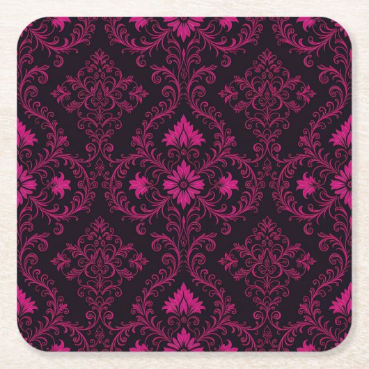 Purple and black gothic damask pattern kartonnen onderzetters (Voorkant)