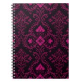 Purple and black gothic damask pattern notitieboek (Voorkant)
