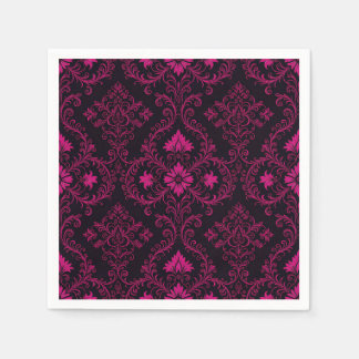Purple and black gothic damask pattern servet