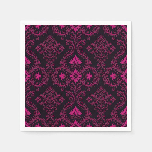 Purple and black gothic damask pattern servet (Voorkant)