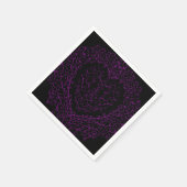 Purple and Black Heart Gothic Wedding Napkins Servet (Hoek)